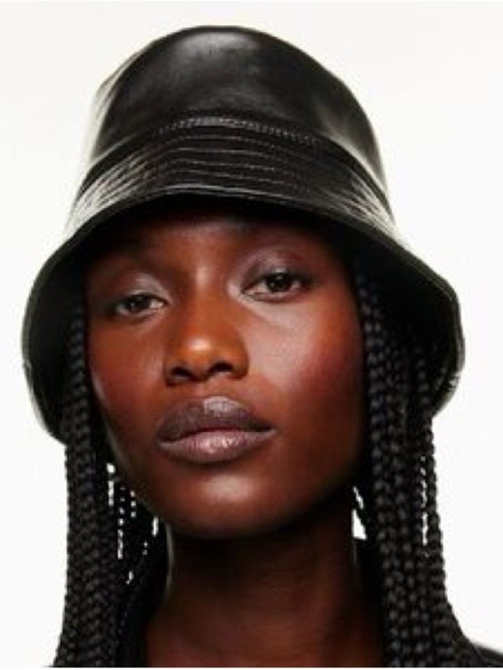 Aritzia Black Faux Leather Bucket Hat - Women's Accessory